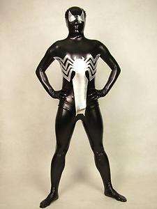 lycra spandex zentai superhero costume Black spiderman C018 S  XXL 