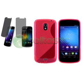 Hot Pink TPU S Line Case+Privacy Film Guard for Samsung i9250 Galaxy 
