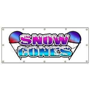  48x120 SNOW CONES BANNER SIGN sno cone sno kones signs stand 