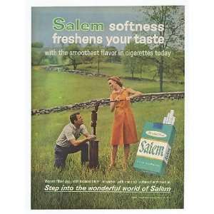  1963 Salem Cigarette Couple Water Pump Print Ad (11847 