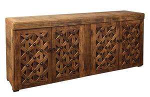 82 Saxto 4 door Buffet cabinet sideboard handmade old wood WAREHOUSE 