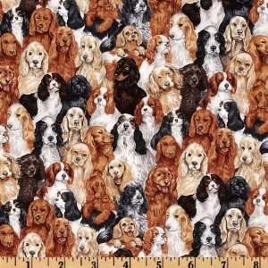  44 Wide Dogs Spaniels Multi Fabric By The Yard Arts 
