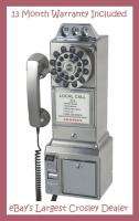 Crosley 1950s Style Payphone Wall Mount Telephone Brushed Chrome 