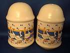 White Goose Country Geese 4 Stovetop Salt & Pepper Shaker Set Blue 