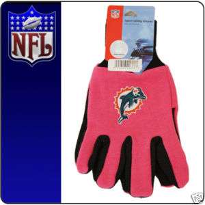NEW LICENSED NFL FOOTBALL NWT MIAMI DOLPHINS GLOVE PINK  