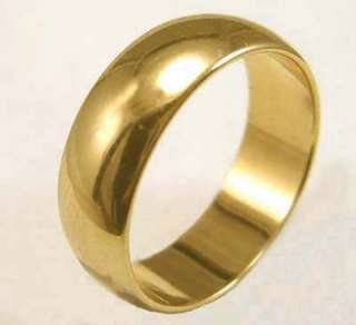 18K GOLD EP WEDDING BAND RING 6mm SIZE 12  