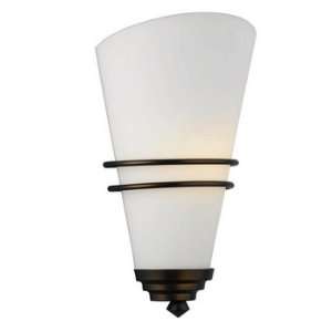   70 Niles   One Light Wall sconce, Merlot Bronze Finish with White Opal