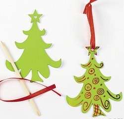 Christmas Tree Scratch Art Ornaments Kits Craft Kids  