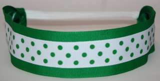   Headband Green & White w/ Dots St. Patricks Day *CLEARANCE*  