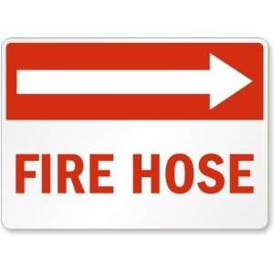  Fire Hose (Arrow Right) Plastic Sign, 14 x 10 Office 