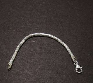 Snake Extender Bracelet Chain Necklace Sterling Silver 2.5mm Lobster 