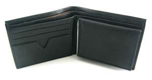 Guess Fontana Black Leather Passcase Billfold Wallet  