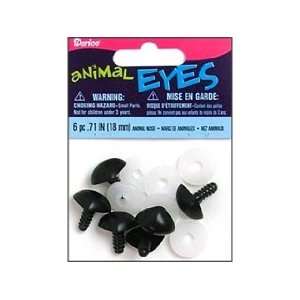  D Shape Shank Back Animal Nose 18mm 6/Pkg Black 