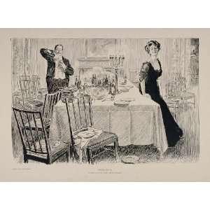 RARE 1901 Charles Dana Gibson Dinner Party Luxury Print   Original 