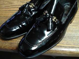 Johnston & Murphy Aristocraft Patent Leather Black Tassel Loafers Size 
