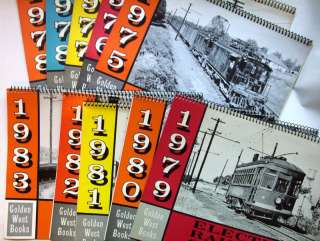 Lot x 10 Electric Railroad Calendar Trolley 1976  1983  
