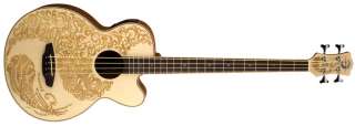 Luna Henna Paradise Acoustic Electric Bass Guitar, Solid Sitka Spruce 