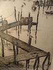Pier by Titus Dry Point Etching Print Pencil signed Vintage # 23 /100 
