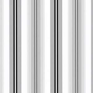  Stripes Black and Gray on White Wallpaper in Tuxedo
