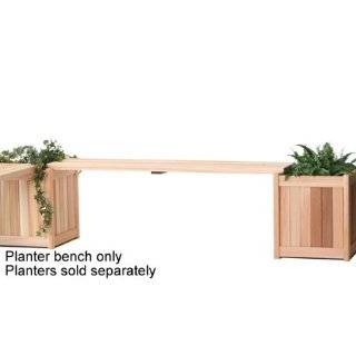 V295 Outdoor Wood Double Bench and Flower Box Combo, Natural Wood 