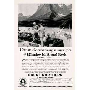   Glacier National Park Tourism Fred Mizen Boat   Original Print Ad