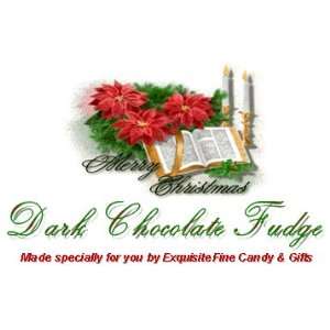 Custom Labeled Gift Fancy Merry Christmas Dark Chocolate Fudge 