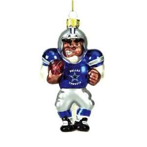 Dallas Cowboys NFL Glass Black Football Player Christmas Tree Ornament 