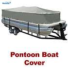    Pontoon Boat Cover (Grey), Heavy Duty, Trailerable, w/ Carrying Bag