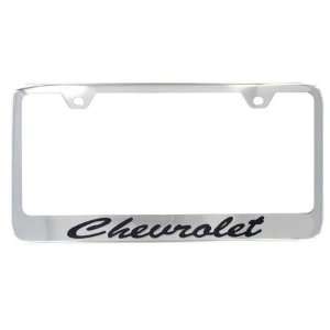   Chevy Silverado Script Chevrolet Font Engraved Chrome License Frame