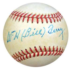 Will Bill Terry Autographed Signed NL Baseball PSA/DNA #Q36952  