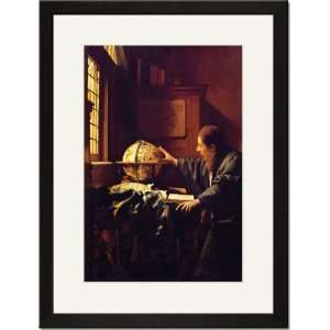  Black Framed/Matted Print 17x23, The astronomer