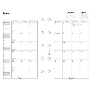  Filofax Calendar Refills Month On Two Pages 2009 Mini Size 