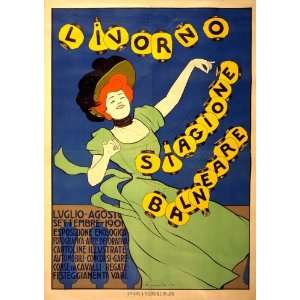  1901 Poster for the Livorno resort season by Cappiello 