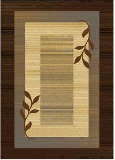 Geometric Brown Beige Modern 8x11 Area Rug Leaf Carpet   Actual 7 8 