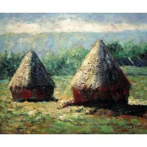  Haystacks, Monet Impressionist Landscape Oil Painting 20 x 