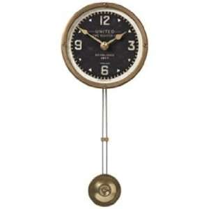  United Time Black Pendulum 5 Wide Round Wall Clock