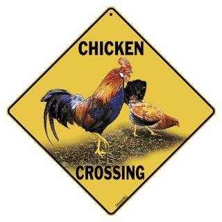 CHICKEN CROSSING animal farm fowl bird sign 