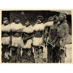 1930 Ngangela People Costume Mask Angola Africa African   Original 