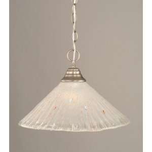   Chain Pendant with Frosted Crystal Glass Shade Finish Brushed Nickel