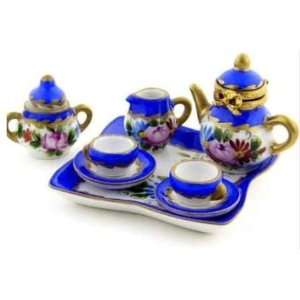  French Miniature Tea Set with Limoges Box