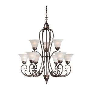   Nice 9 Light Up Lighting Two Tier Chandelier from th