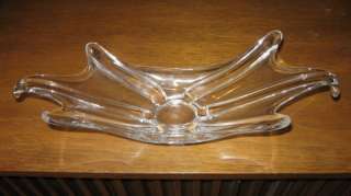 Mid Century Cofrac Art Verrier Free Form Crystal Bowl  