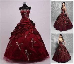   Embroidery Quinceanera dress Prom Ball Gown UK SZ 6.8.10.12.14.16