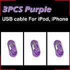 Purple USB Data Sync Charger Cable For iPhone 4G iPod Touch