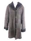   SARRE Brown Suede Shearling Lined Long Sleeve Shawl Collar Coat Sz M