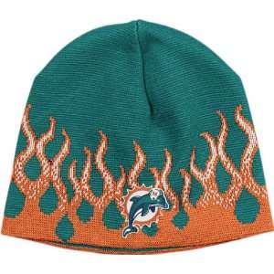  Miami Dolphins Flame Cuffless Knit Hat
