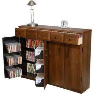 Double Media Cabinet with Drawers Oak Finish 2368 33OA  