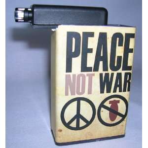  Cigarette Case Peace Not War with Built on Lighter Holder 