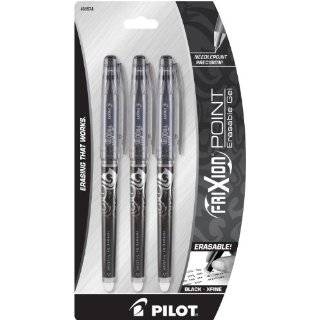  Pilot FriXion Ball Fine Point, Black Erasable Gel Ink Pens 