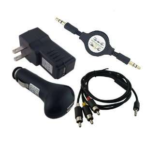  Rapid Black USB Charger Adapters Wall + Car with 3.5MM 